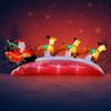 9.84FT Inflatable Toy Santa Claus Sleigh Reindeer Xmas Yard Decoration LED Christmas Supplies Home Ornament Festive Gift