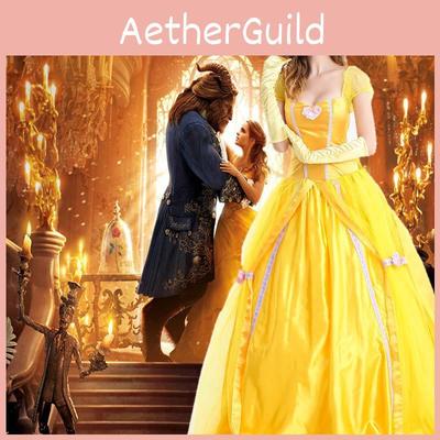 Erwachsene Und Die Schöne und das Biest Belle Prinzessin Halloween Kostüm Cosplay Kleid Ausgefallen