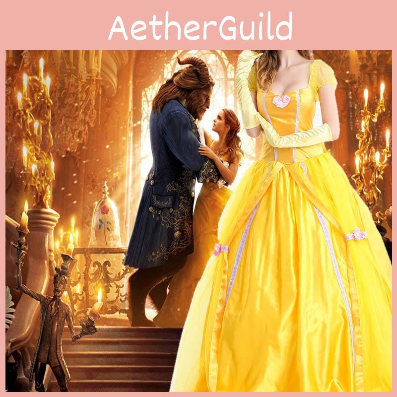 Adults And Beauty The Beast Belle Princess Halloween Costume Cosplay Dress Fancy