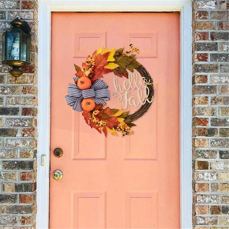 Fall Season Artificial Wreath Decors Decorative Wreath Hangings For Autumn Celebration Welcoming Touch Flower Rings
