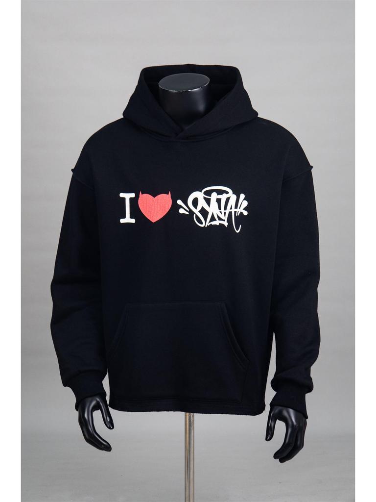 Synaworld Unisex Trendy Hip Hop Letter Print Fleece Hoodie - Casual Loose Fit for Men and Women