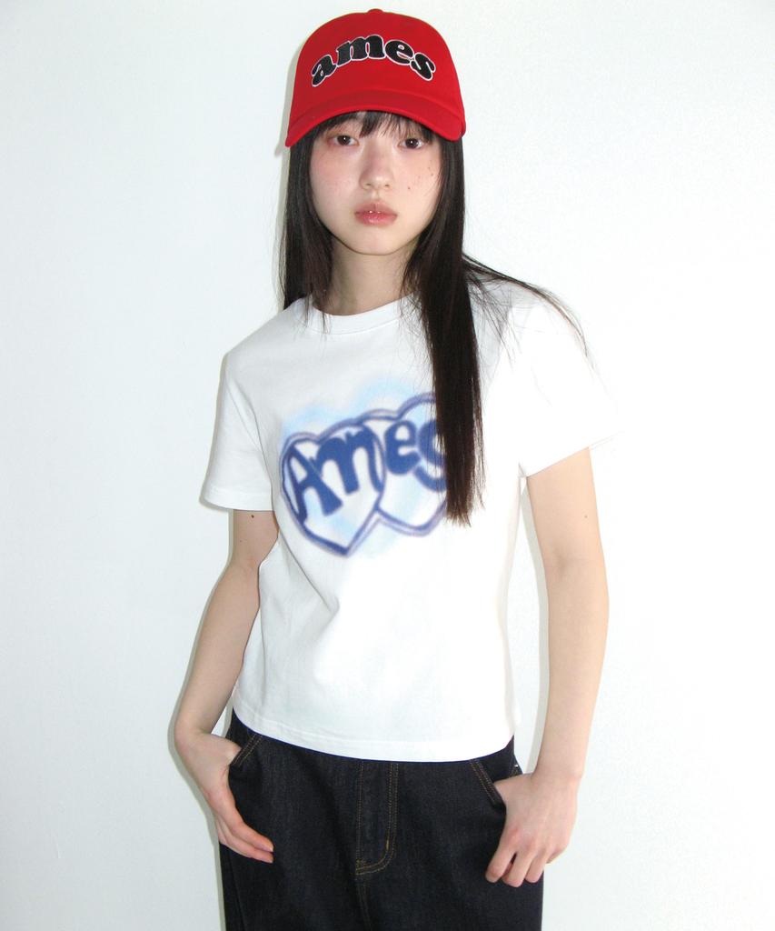 AMES-WORLDWIDE Heart Spray Tee White