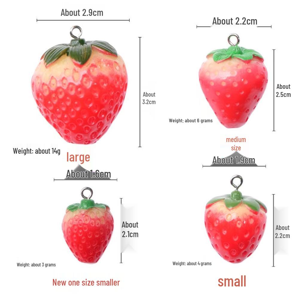 Creative Resin Strawberry Stud Earrings - Cute 3D Fruit Pendant Jewelry Accessories