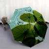 1pc Lotus Leaves Pond Automatic Open/Close Umbrella with Windproof, Functional Design, 8-Rib Sturdy Canopy