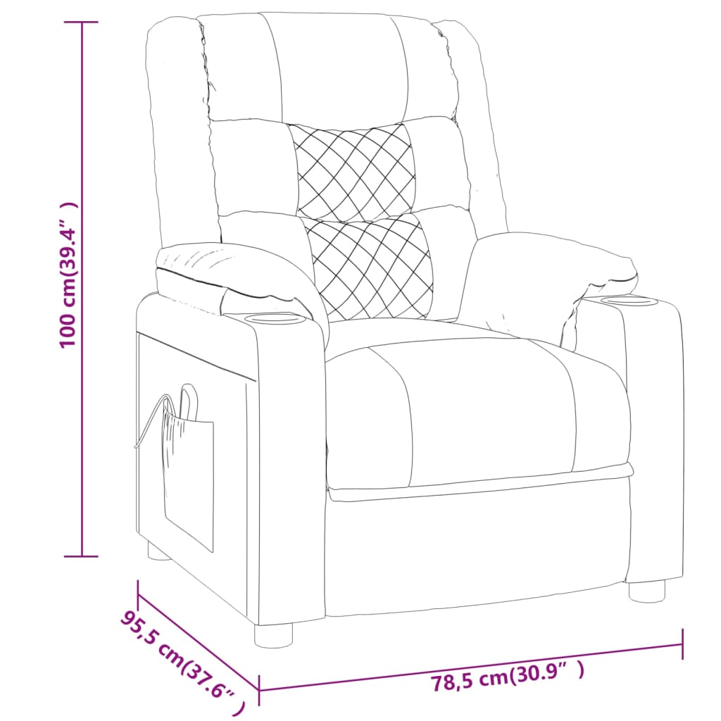 Relaxation Armchair Gray Faux Leather