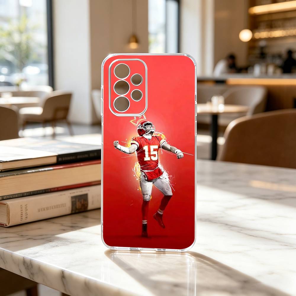 American Football P-Patrick M-Mahomes Phone Case Transparent Silicone Soft For Samsung S25,S24,S21,S22,S23,S30,Ultra,S20,Plus,Fe