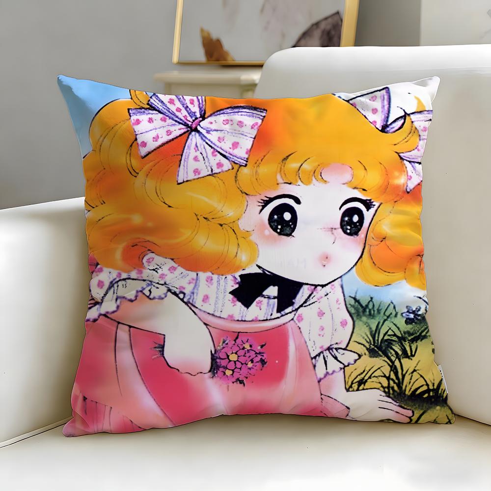 classic anime Candy Candy Cushion Cover Soft & Easy-Wash Pillow Case – Versatile for Couch, Bed, Travel and Office