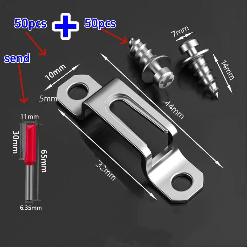100pcs/ Set Invisible 2 in 1 Connector Screw Fastener Hidden Laminate Cabinet Wardrobe Assembly Furniture Combined Fastener