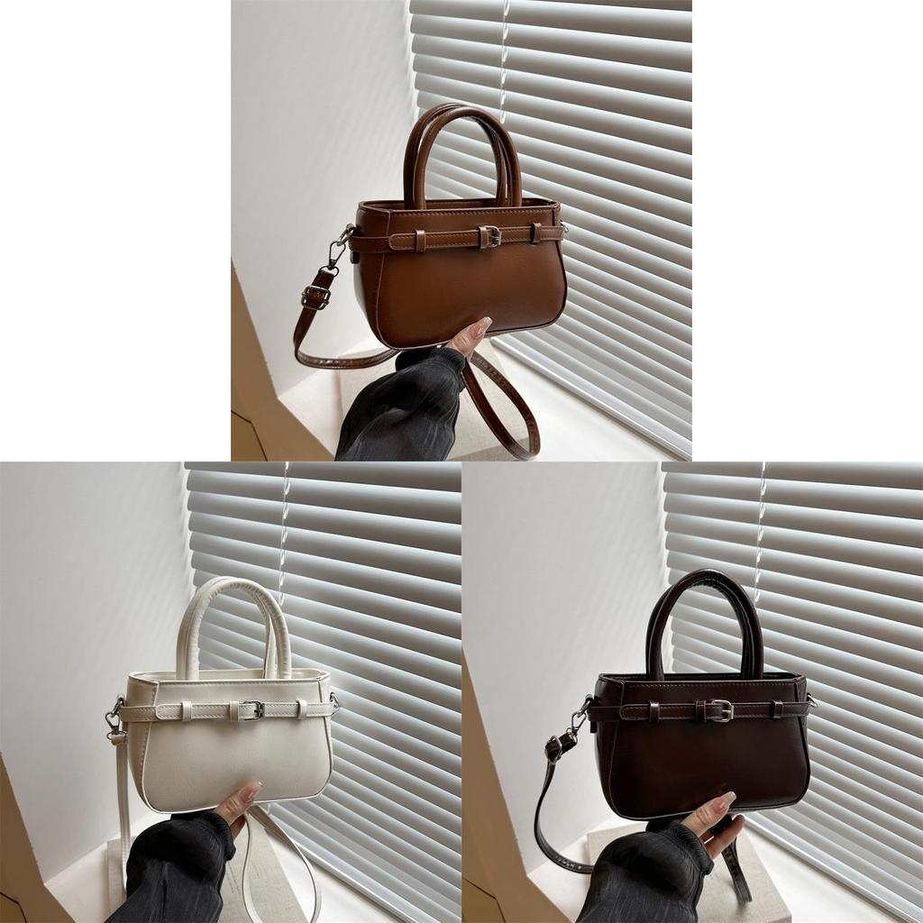 Womens Pu Small Square Bag With Top Zipper And Internal Phone Pocket For Daily Use