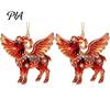 Decorative Ornaments for Christmas 2Pcs 2D Goat Hanging Ornaments, Acrylic Winged Pendants, Year of Office The Auspicious Decorations Tree,