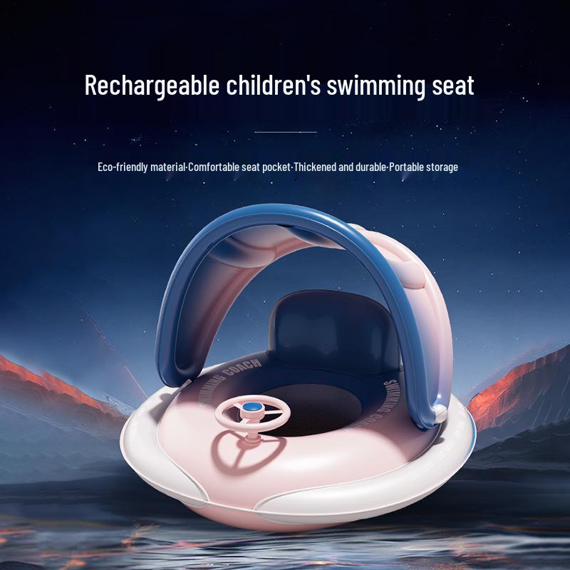 

Rechargeable Children s Sunshade Swimming Ring with Fun Steering Wheel