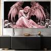 VIKAMA Magic Angel Skull Art Tapestry Dark Gothic Wall Decoration Living Room Sofa Background Wall Decoration Tapestry