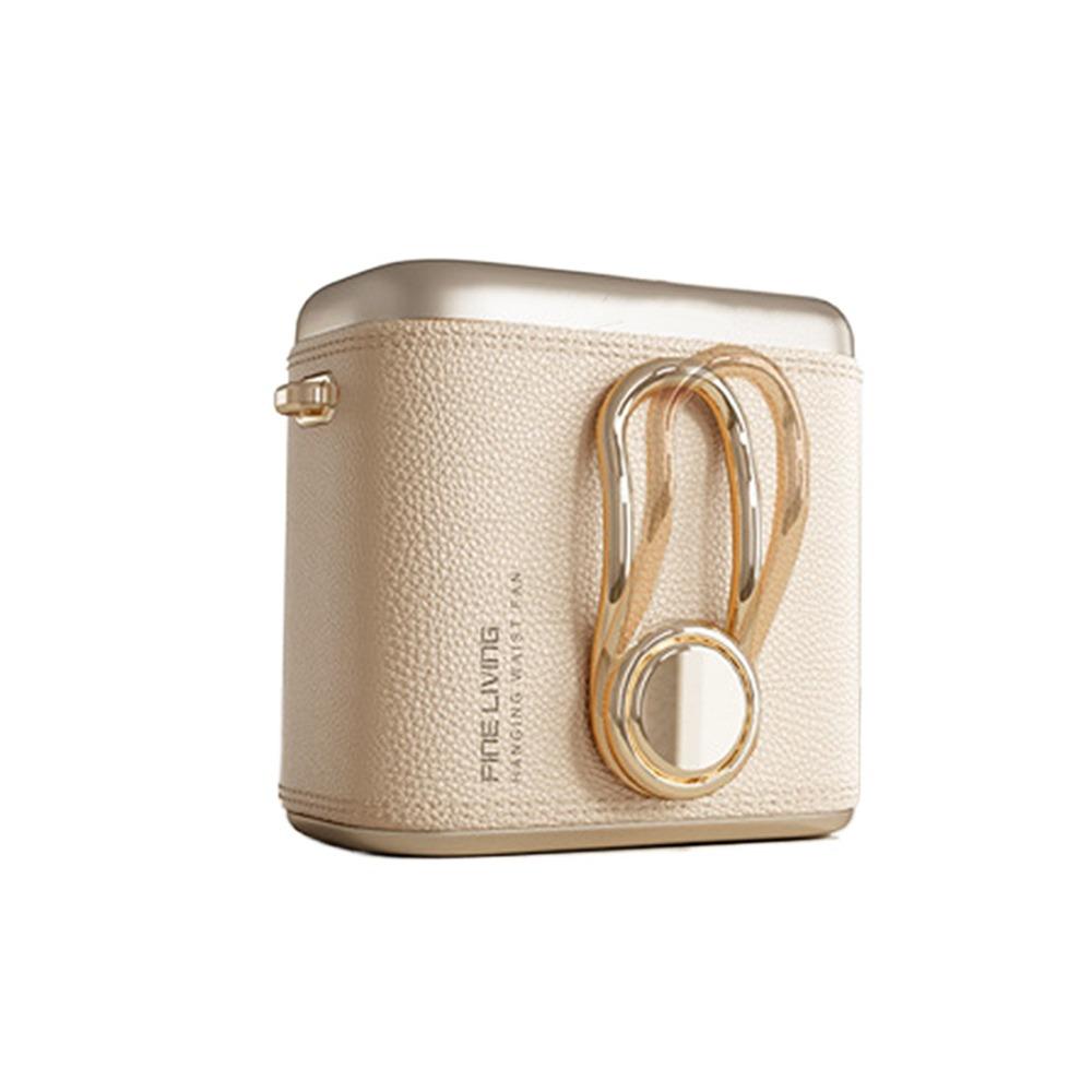 

USB Rechargeable Hanging Neck Fan 3 Speed Adjustable Mini Desktop Fan Outdoor Activities бежевый