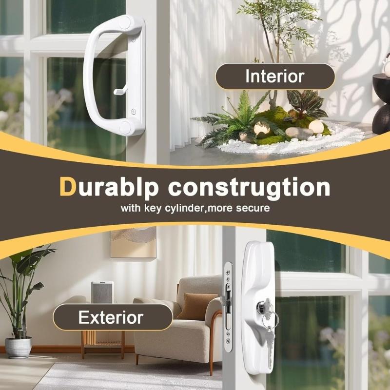 Single Cylinder   Steel Door Handle Set Includes  Installation Screws For Safety