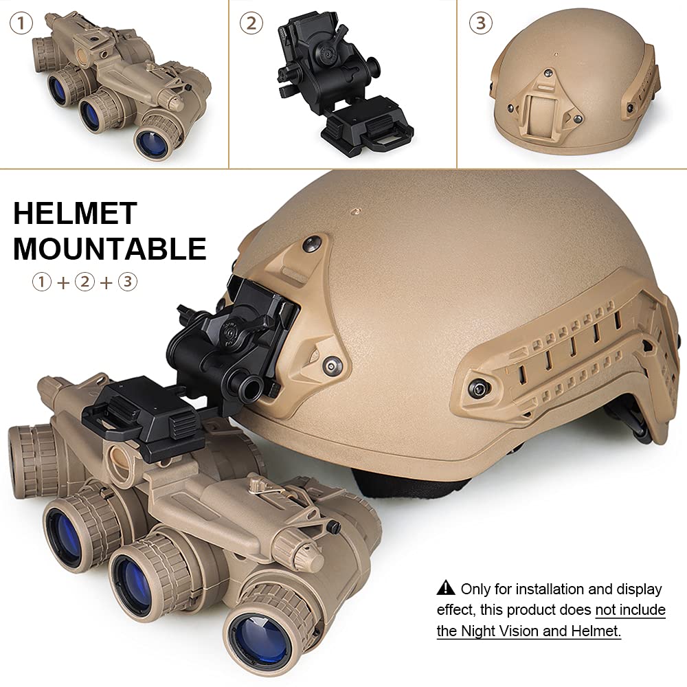 BOOIU Metal/Nylon L4G24 NVG Hjelmmonteringsholder til PVS15/18 GPNVG18 Brille Natkikkert Støtte Udendørs Taktisk Hjelmbeslag