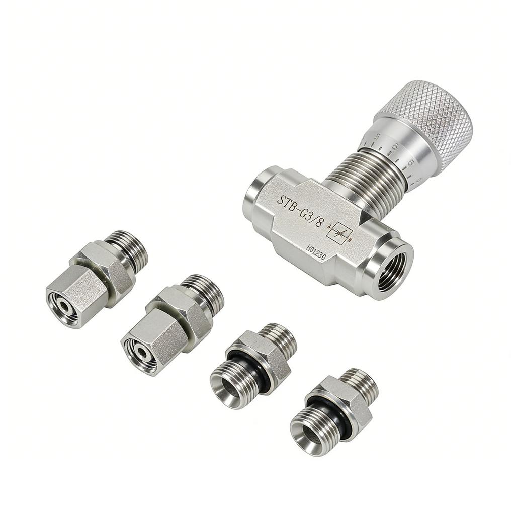 Hydraulic Flowrate Control Valve Fit for STB Series Mini Excavator 0.8 2 Ton 3 8in with M14 Connection Bidirectional