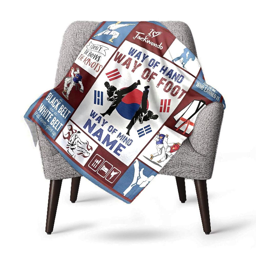 Taekwondo Home Customize Your Name Blankets Comfortable Soft Lightweight Allseason Multipurpose Blanket Picnic Sofa Office Bed Living Room Suitable