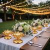 Metal Base Lotus Candle Holder Non-slip Clear Flower Candles Stand Crystal Lotus Candlestick  Party