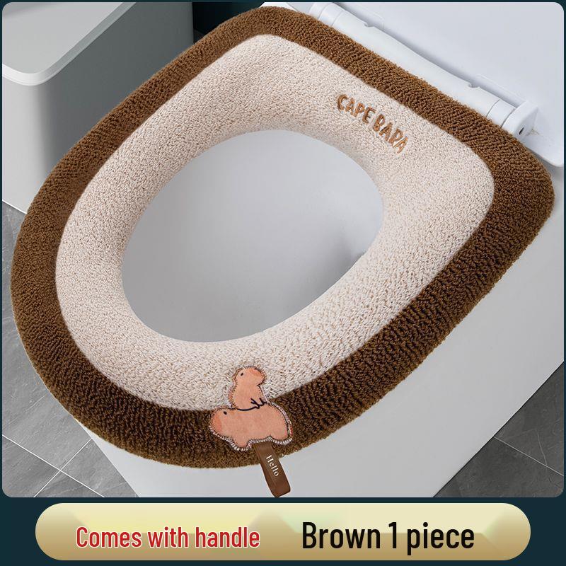 

Універсальний плюшевий чохол на сидіння для унітазу: Потовщена, Оксамитова, Тепла Подушка O-подібної форми для Осінньо-Зимового Використання