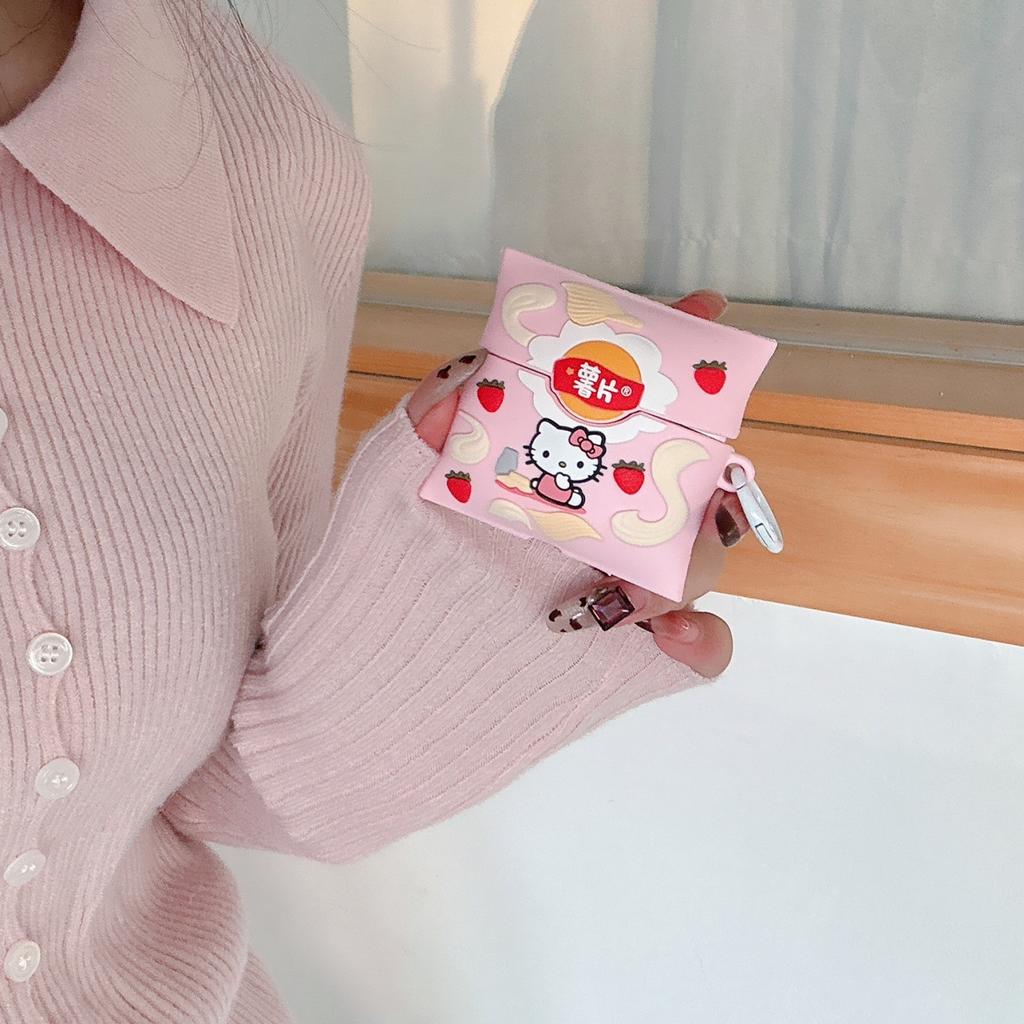 Pink KT potato chips for airpods4 apple earphone cover 2/3 generation AirPods pro3 silicone cover