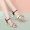 Ein-Knopf High Heel Sandalen Modeschuhe für Damen Kontrastfarben und keine müden Füße Sommer Damen Schuhe