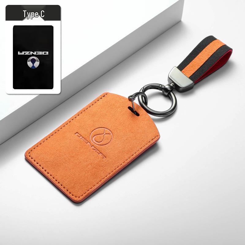 BYD D9 Suede Car Key Case - NFC Card Holder with Logo, Three-Color Protection for Men & Women