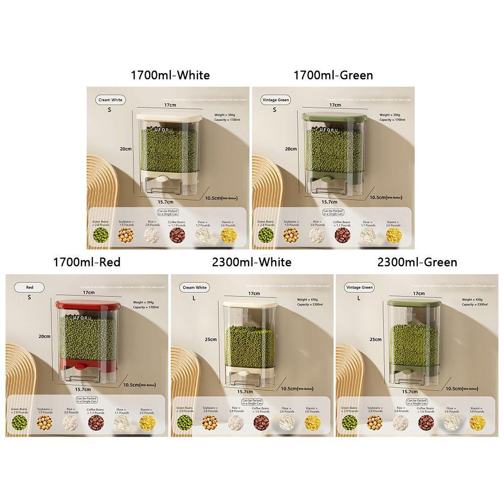 Plastic Sealed Rice Dispenser Wall Mounted Rice Dispenser Tank  Kitchen Accessories