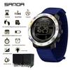 Sanda Sports Multifunctional Waterproof Pedometer Watch with Timer, Alarm, and Night Light