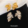 Silver Needle Cold Wind Niche Retro Metal Flower Stud Earrings Design Sense Earrings Simple Fashion High Sense Earrings Women