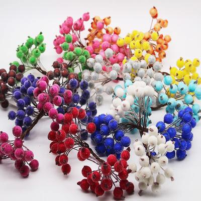 20pcs Artificial Flowers Fruit Foam Berry Christmas Decoration Fake Flower Bouquet DIY Wreath Scrapbooking Wedding Home Decor