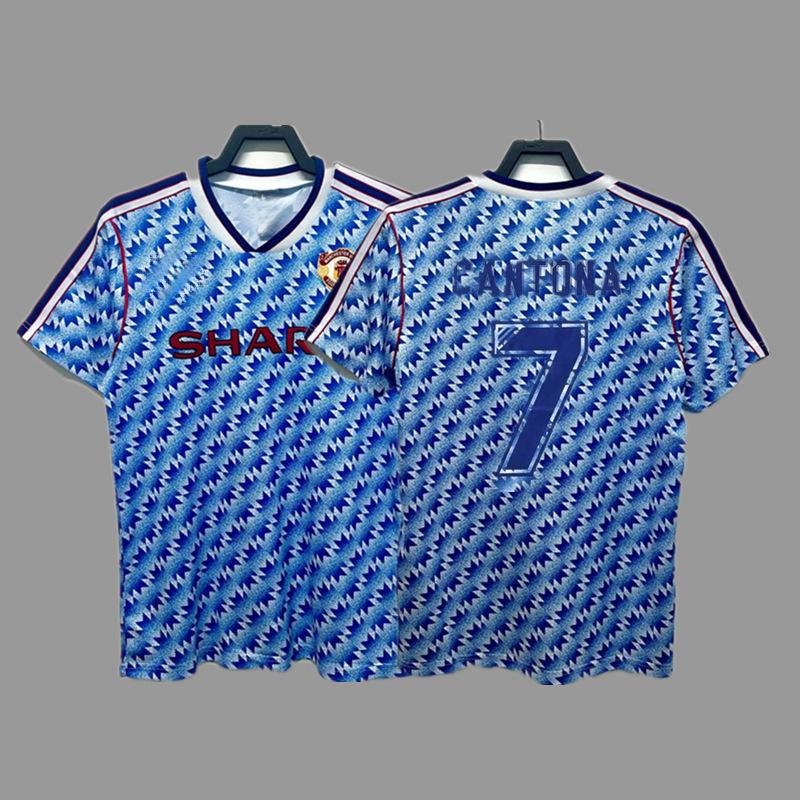 Man L Retro Jersey Football Jersey No. 7 Beckham Cantona C Ronaldo Rooney Giggs Jersey