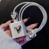 2026 Charger Cable Protector Cover For IPhone 15 14 13 12 18W 20W Charger Silver Heart Design Data Line Spiral Winder Protective