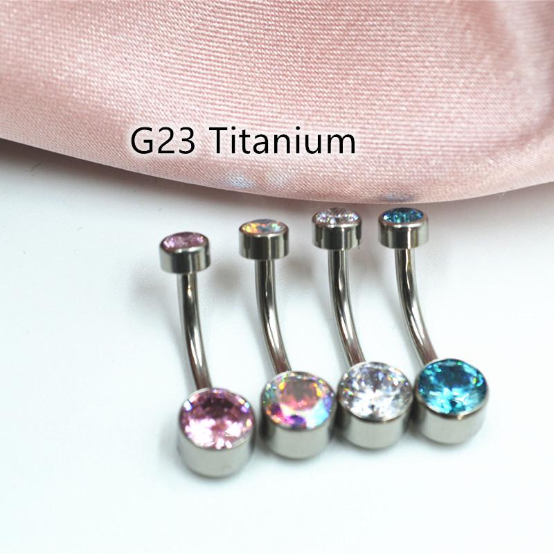 Titanium Alloy G23 Belly Button Ring - European & American Style Navel Piercing Jewelry