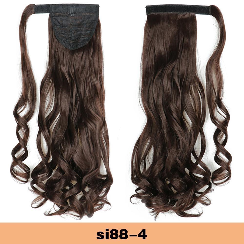 Synthetic Long Wavy Ponytail Extensions Wrap Around Hair Ponytails Wavy Clip In Hairpieces For Women
