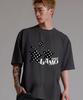 LIKE THE MOST Pattern Star Lamo Oversized Short Sleeve T-Shirt_Charcoal