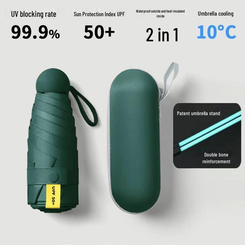 New 16-Rib Windproof UV Protection Folding Umbrella - Large Dual-Use for Sun & Rain