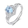 S925 Silver Natural Stone Leaf Open Ring, Multiple Colors, Minimalist Fashion Jewelry Accessory for Girls, Gift for Her