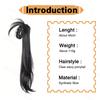 LISI HAIR Peluca sintética larga ondulada con extensiones de cola de caballo trenzada, accesorios para pelucas para uso diario para mujeres