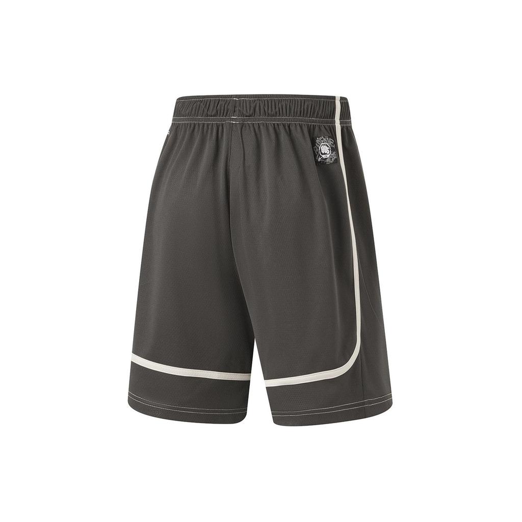Li Ning Basketball Series Printed Loose Fit Comfortable Breathable Basketball Shorts Men Shorts Gravel-Gray Obsidian-Gray AAPU103-4