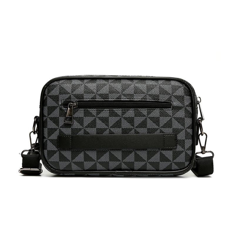 Neformální obchodní taška přes rameno pro muže PU kožená taška přes rameno Malé kabelky crossbody Square kostkované designové pánské kabelky na popruh