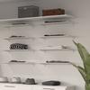 Emuca Lot de 4 étagères avec consoles et plaques de fixation murale Jagmet, longueur 280mm, Acier, Peint en blanc
