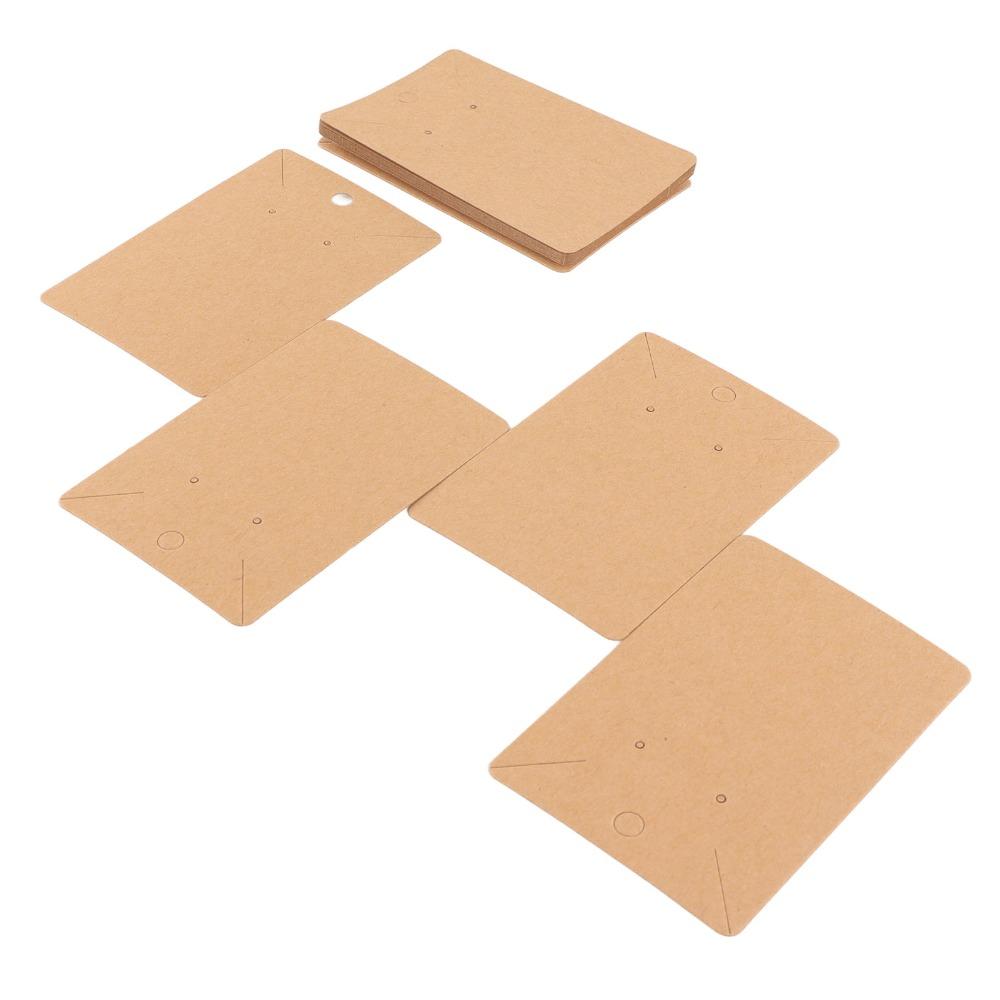 100pcs Kraft Paper Earring Display Cards Transparent Bag Keychain Display Cards  Jewelry Packaging