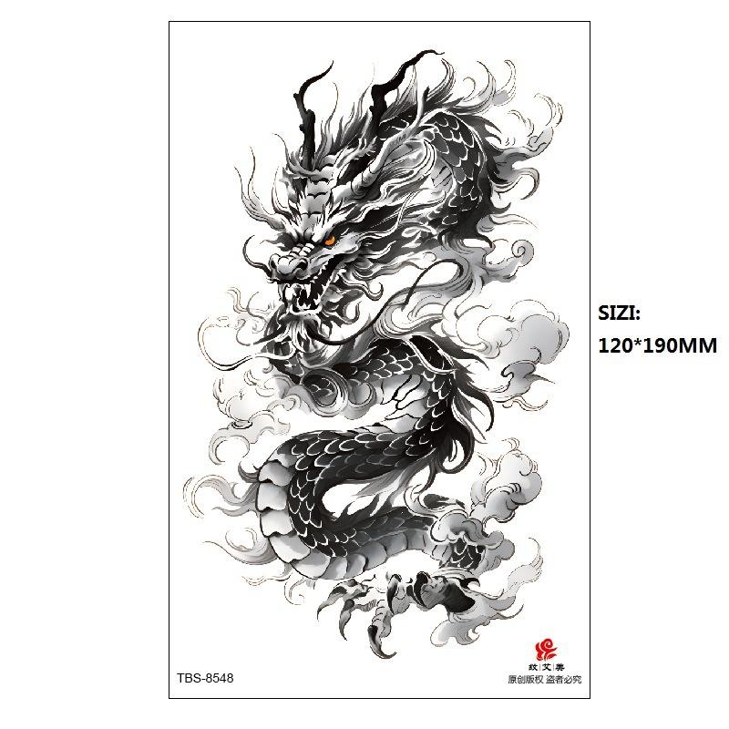 Traditional Men'S Totem Big Spider Dragon Water Transfer Simulation Tattoo Disposable Tattoo Sticker