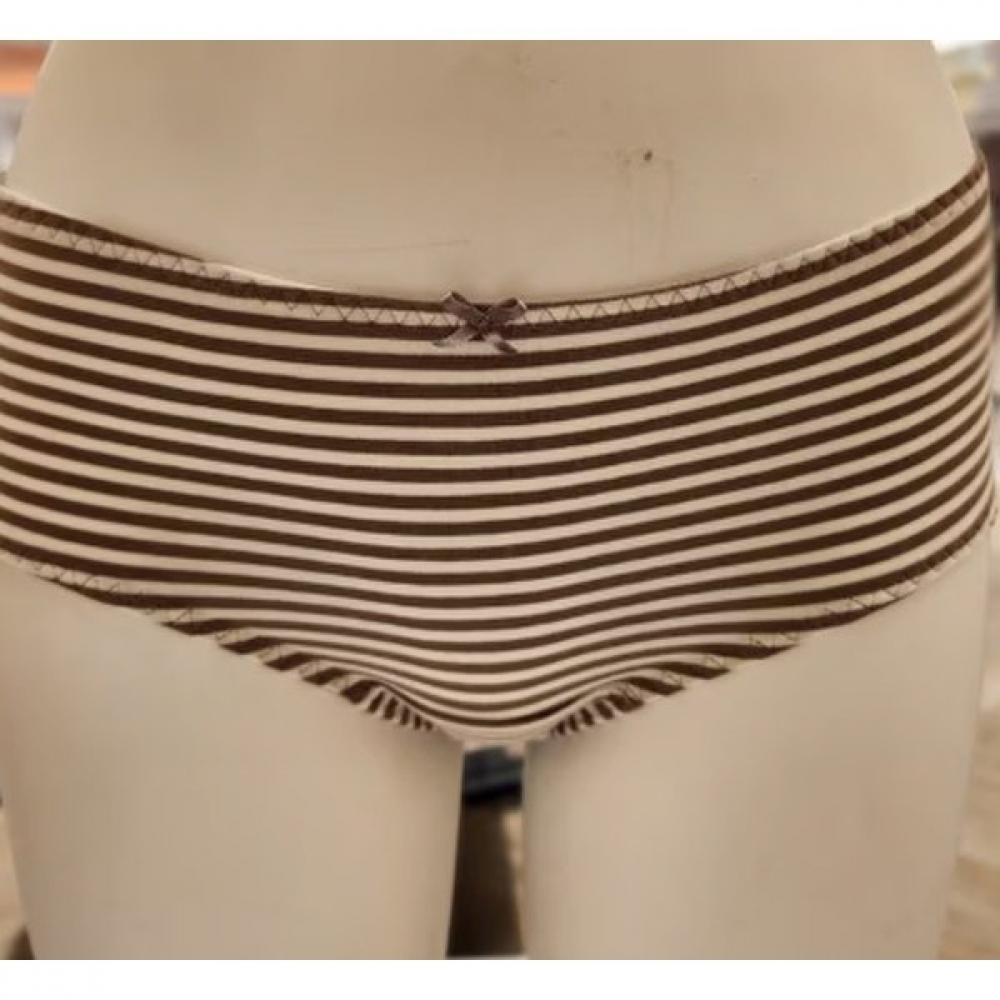 Venus Stripe Modal Reflective Panty Set Of 3 Colors vpt6247Set dark brown/gray/navy/85