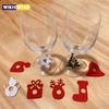 10pcs Christmas Cup Decoration Card Ring Home Decoration Felt Christmas Decoration New Year Party Supplies New Year 2023 Navidad