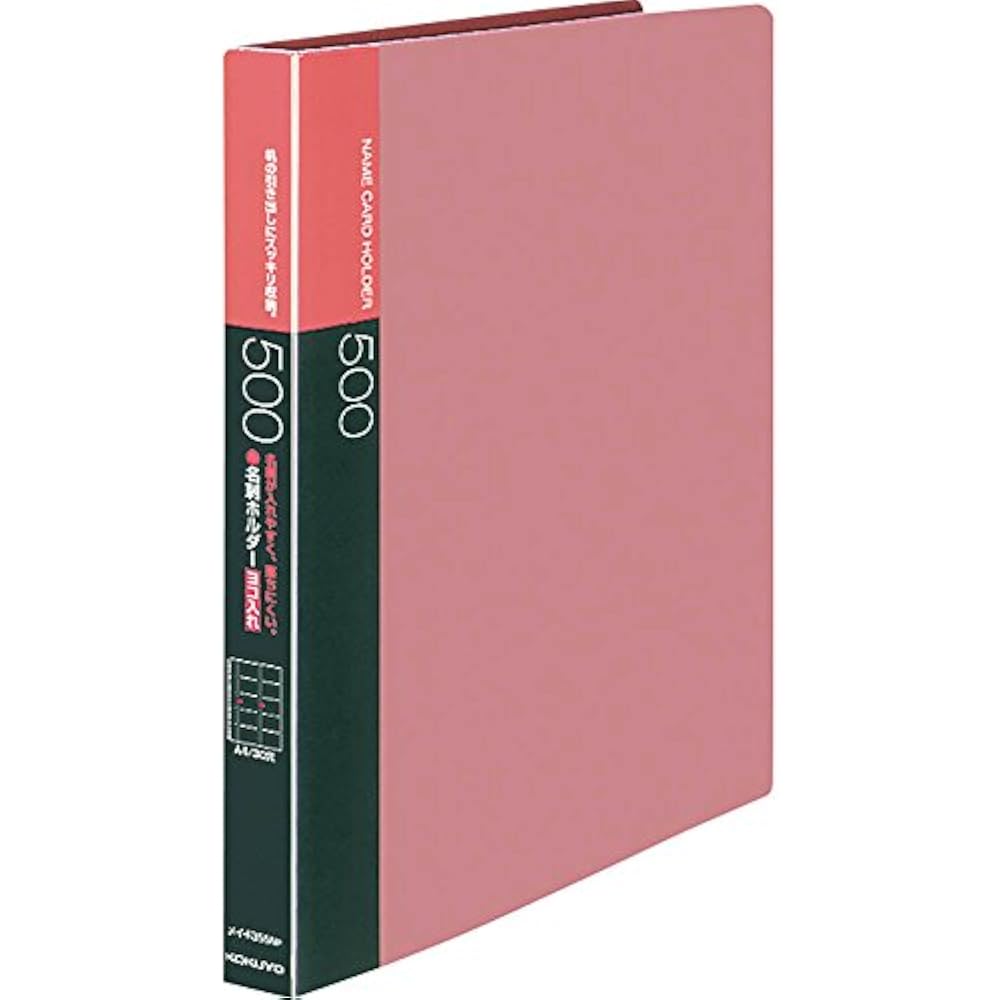 Kokuyo File Name Card Holder Refill A4 Vertical 30 Holes Pink May-F355NP
