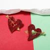 Cupid Heart Design Alloy Stud Earrings - Versatile Women's Christmas Fashion