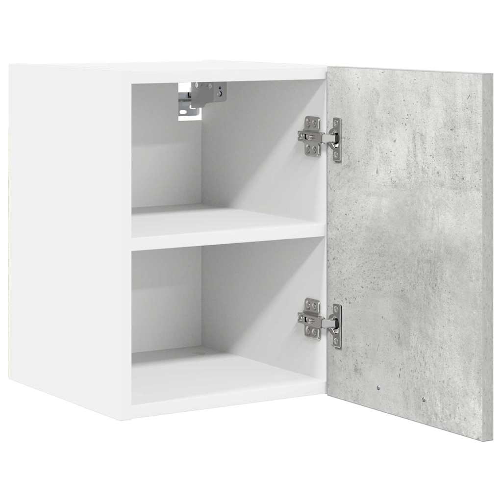 Wall Mounted Cabinet with Door 2 pcs Concrete Grey and White 30 x 31 x 40 cm