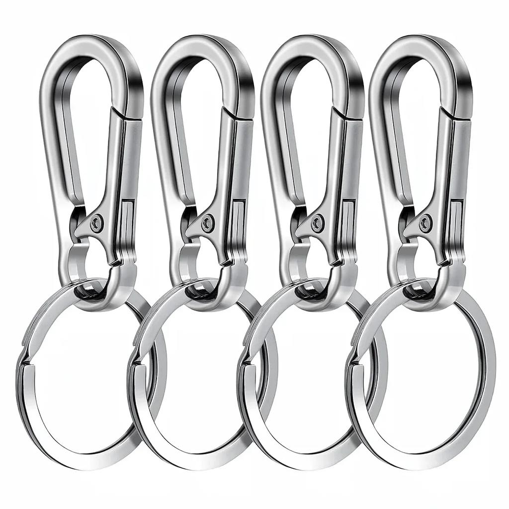 Classic Men Stainless Steel Gourd Buckle Keychain Waist Belt Clip Anti-lost Buckle Hanging Fashion Key Ring Car Decoration Gift