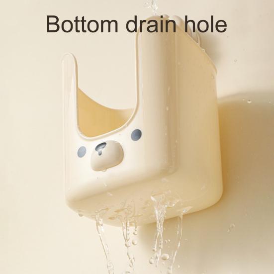 Storage Box with Vacuum Suction Cup Wet Tissue Holder Hygienic Wipe Holder Cute Bear Shape Kitchen Bathroom Organizer